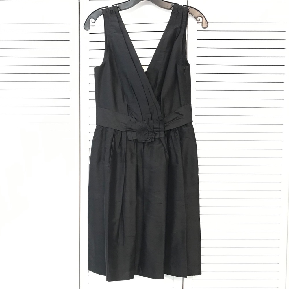White House Black Market 100% Silk Black Dress, 4